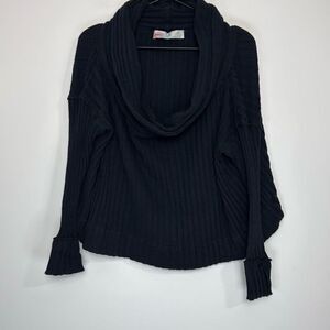 Free People Beach Black Cotton Stevie Pullover XS